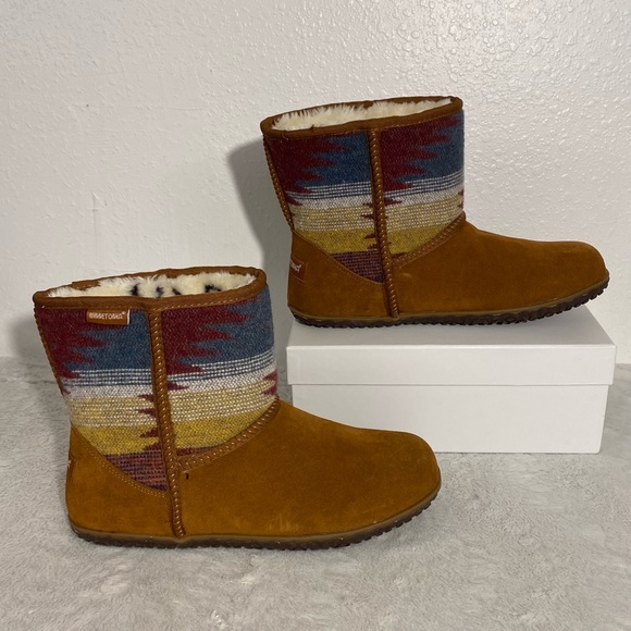 Minnetonka Tali Brown Suede Faux Fur Lined Boots Women’s Size 11M - Picture 3 of 14